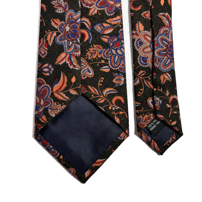 Moss Green Floral Wool Tie