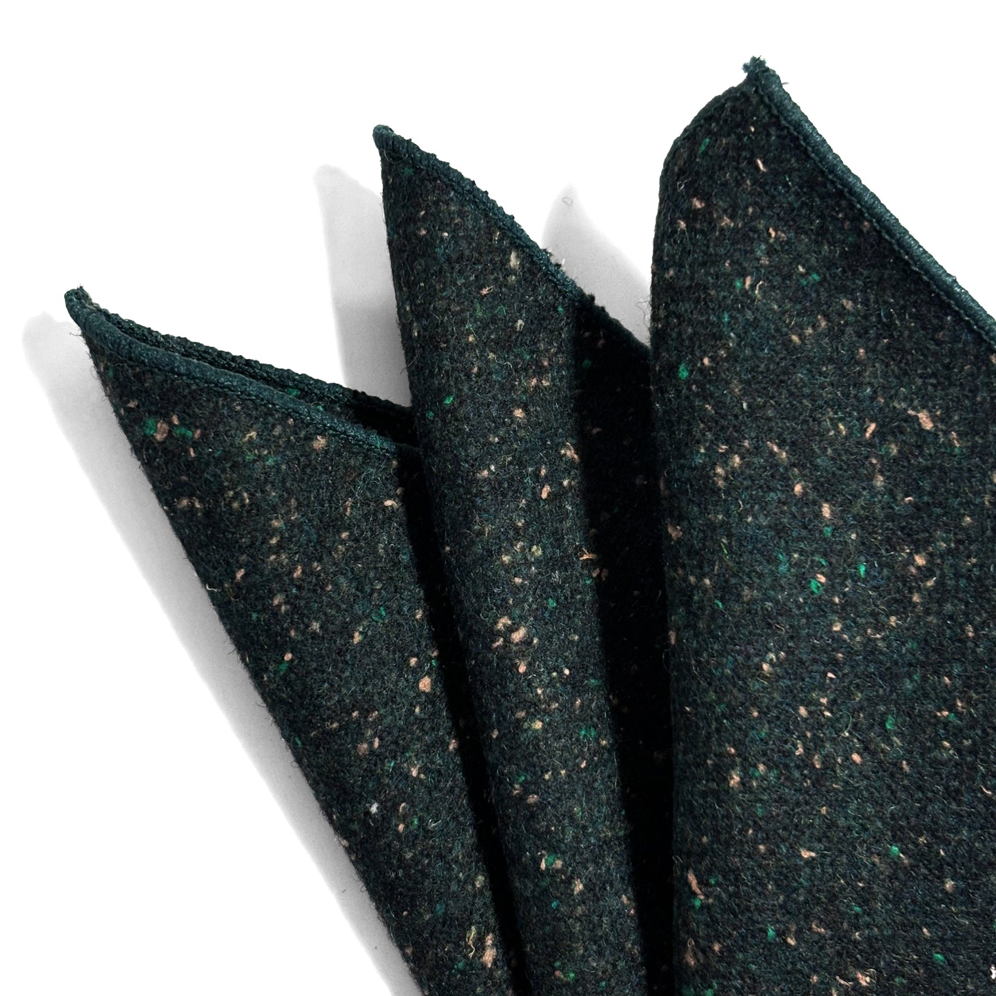 Forest Green Fleck Wool Pocket Square