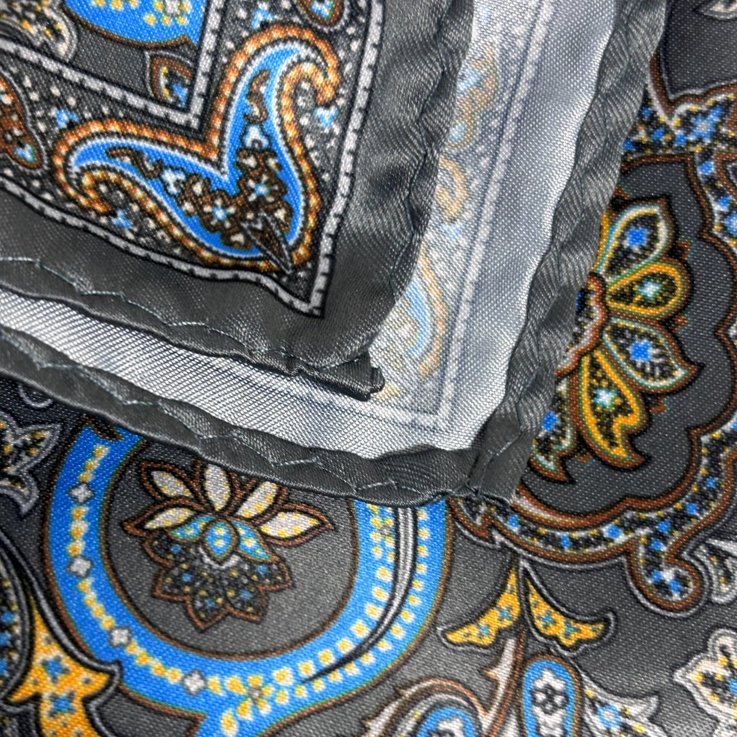 Gray & Blue Paisley Pocket Square