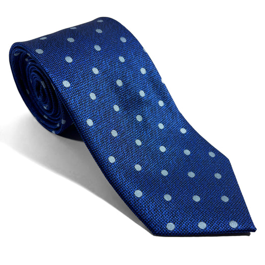 Blue Polka Dot Jacquard Tie