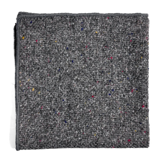 Gray Fleck Wool Pocket Square