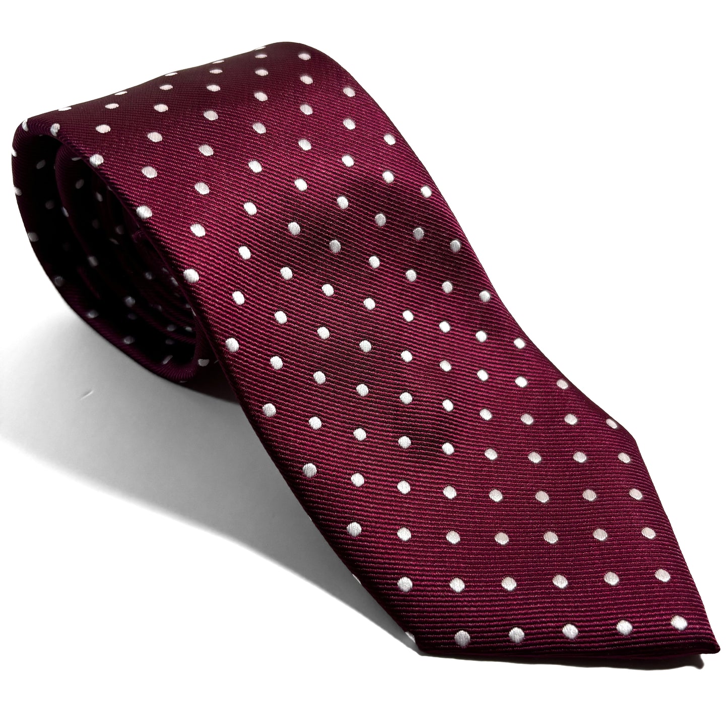 Burgundy Polka Dot Jacquard Tie