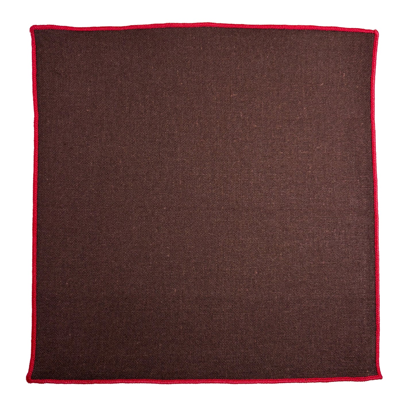 Brown & Red Linen/Cotton Pocket Square