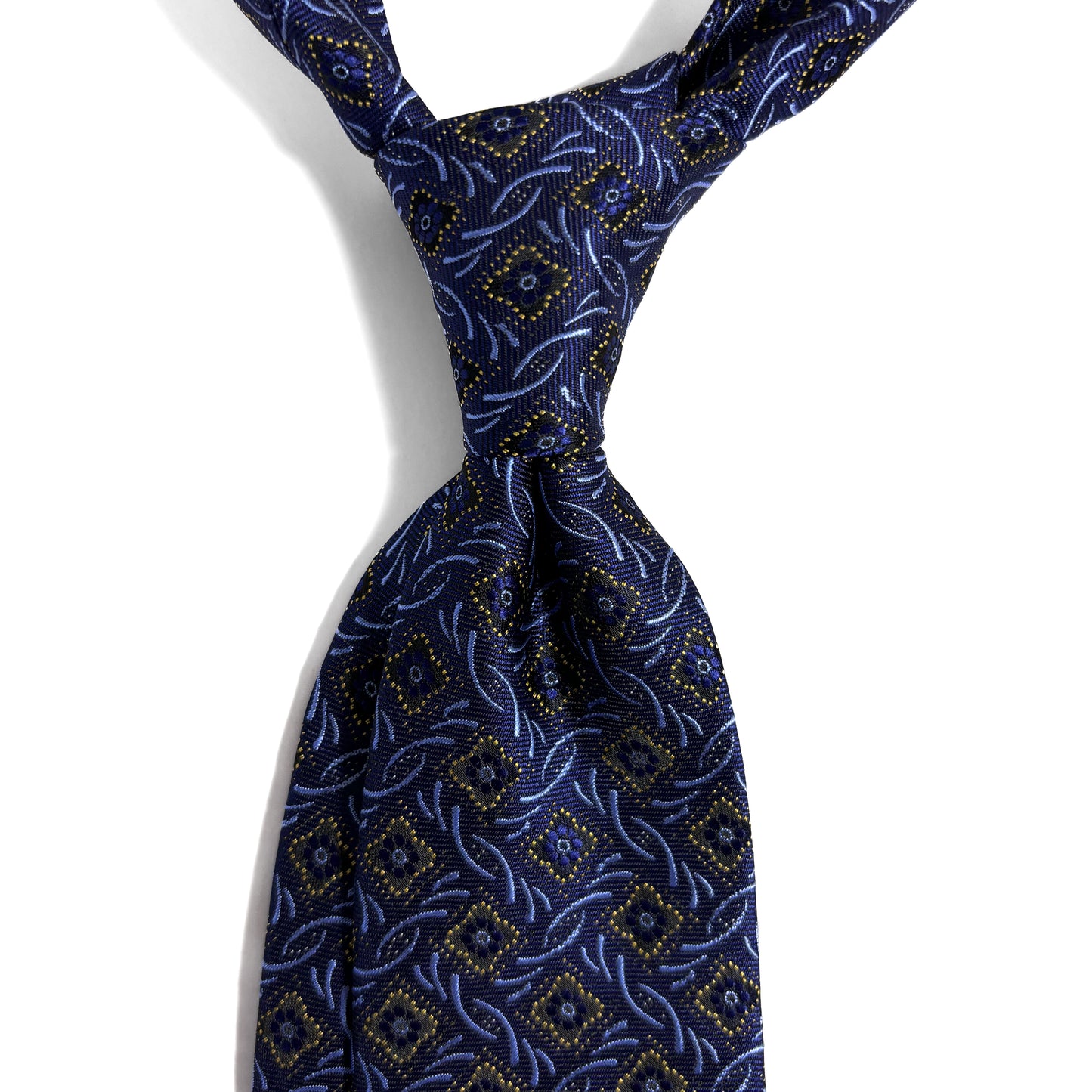 Navy Blue Geometric Jacquard Tie