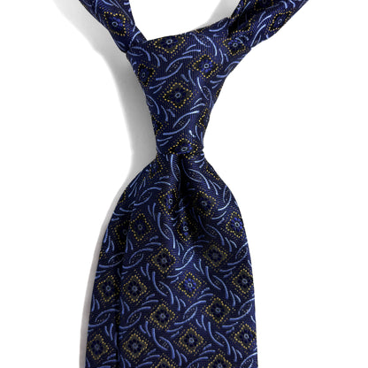 Navy Blue Geometric Jacquard Tie