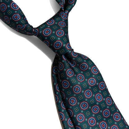 Forest Green Geometric Printed Tie