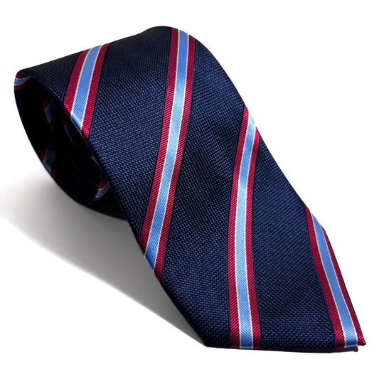 Navy & Light Blue Striped Tie