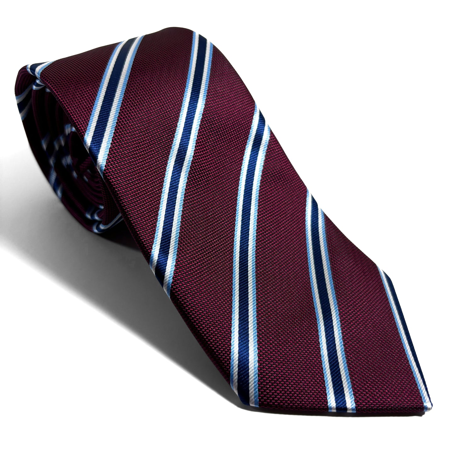 Burgundy & Blue Striped Tie