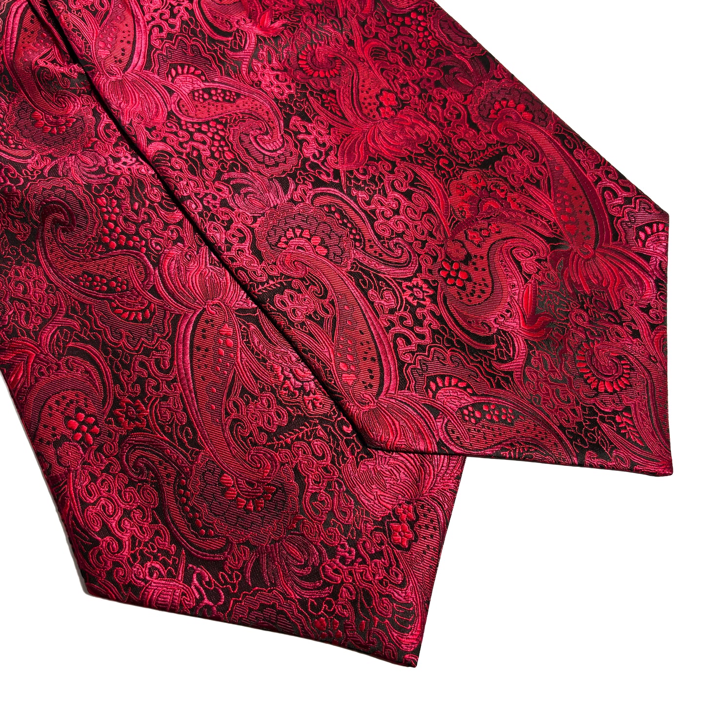 Red Paisley Jacquard Cravat/Ascot