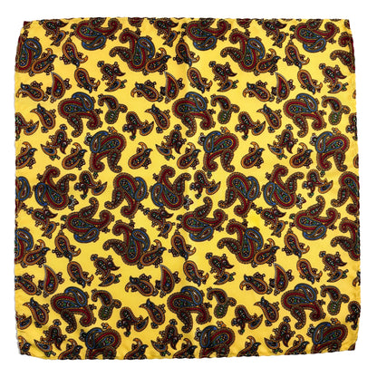 Yellow Paisley Pocket Square