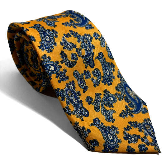 Yellow Paisley Printed Tie