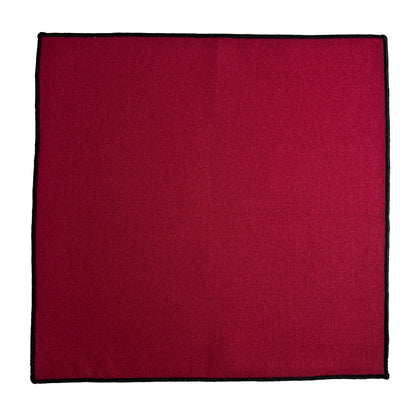 Burgundy & Black Linen/Cotton Pocket Square