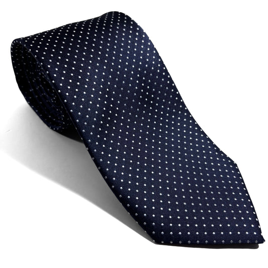 Navy Blue Polka Dot Jacquard Tie