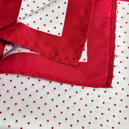 White & Red Polka Dot Pocket Square