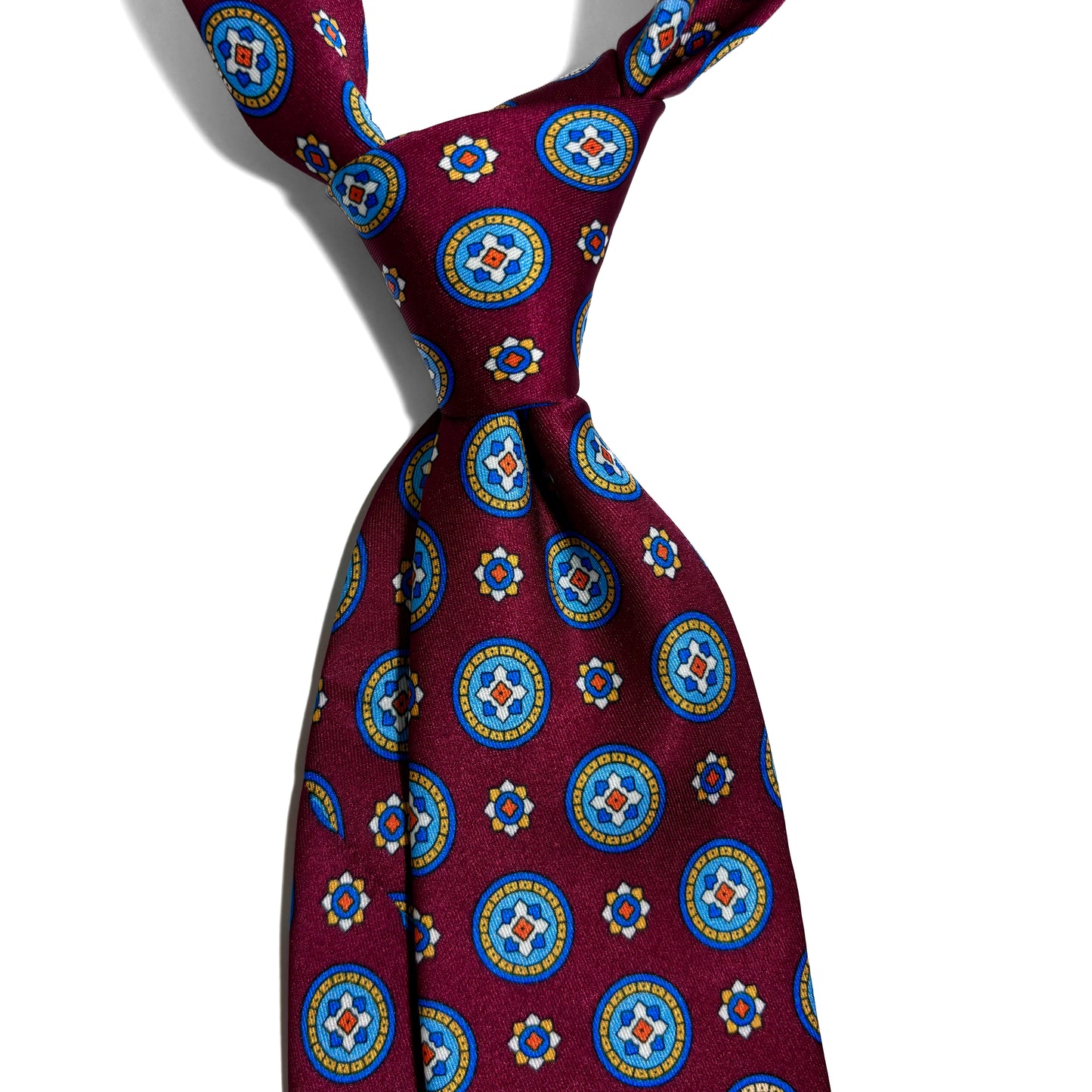 Bordeaux Floral Medallion Printed Tie