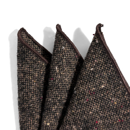 Brown Flecked Wool Pocket Square