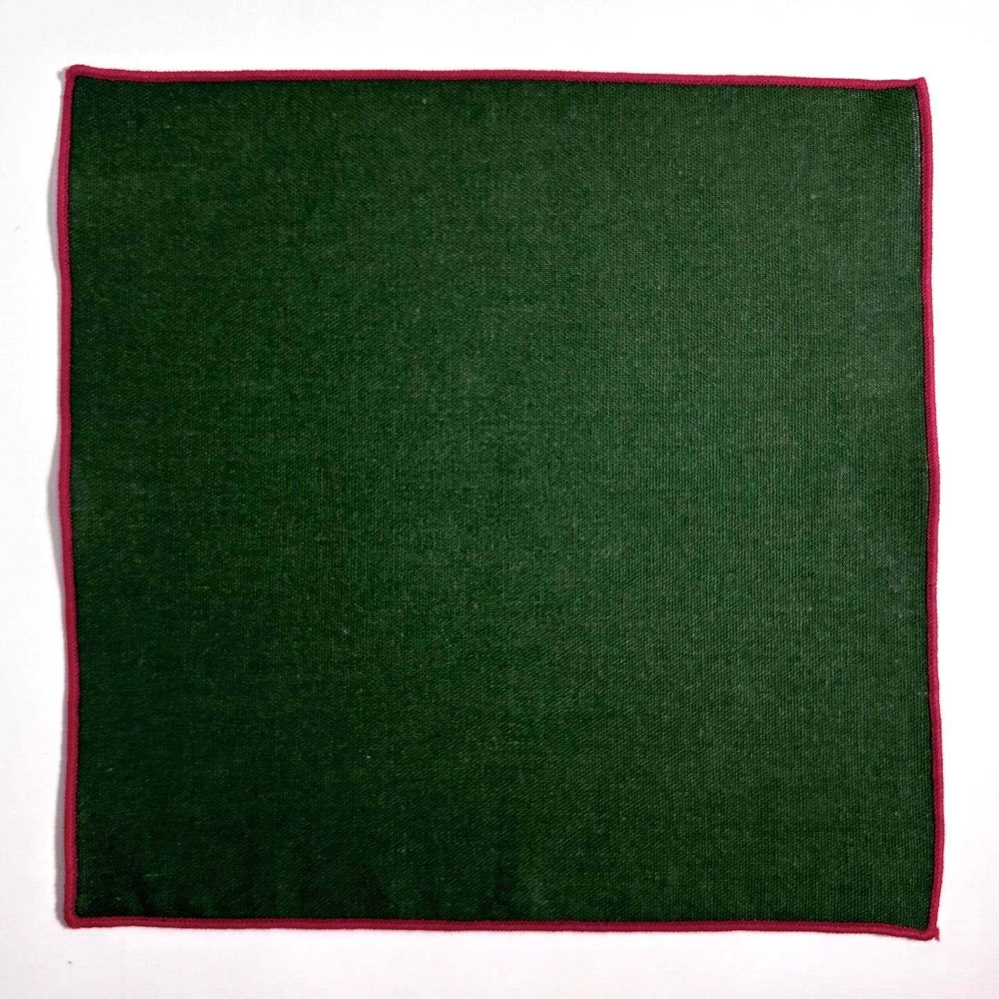 Green & Red Linen/Cotton Pocket Square