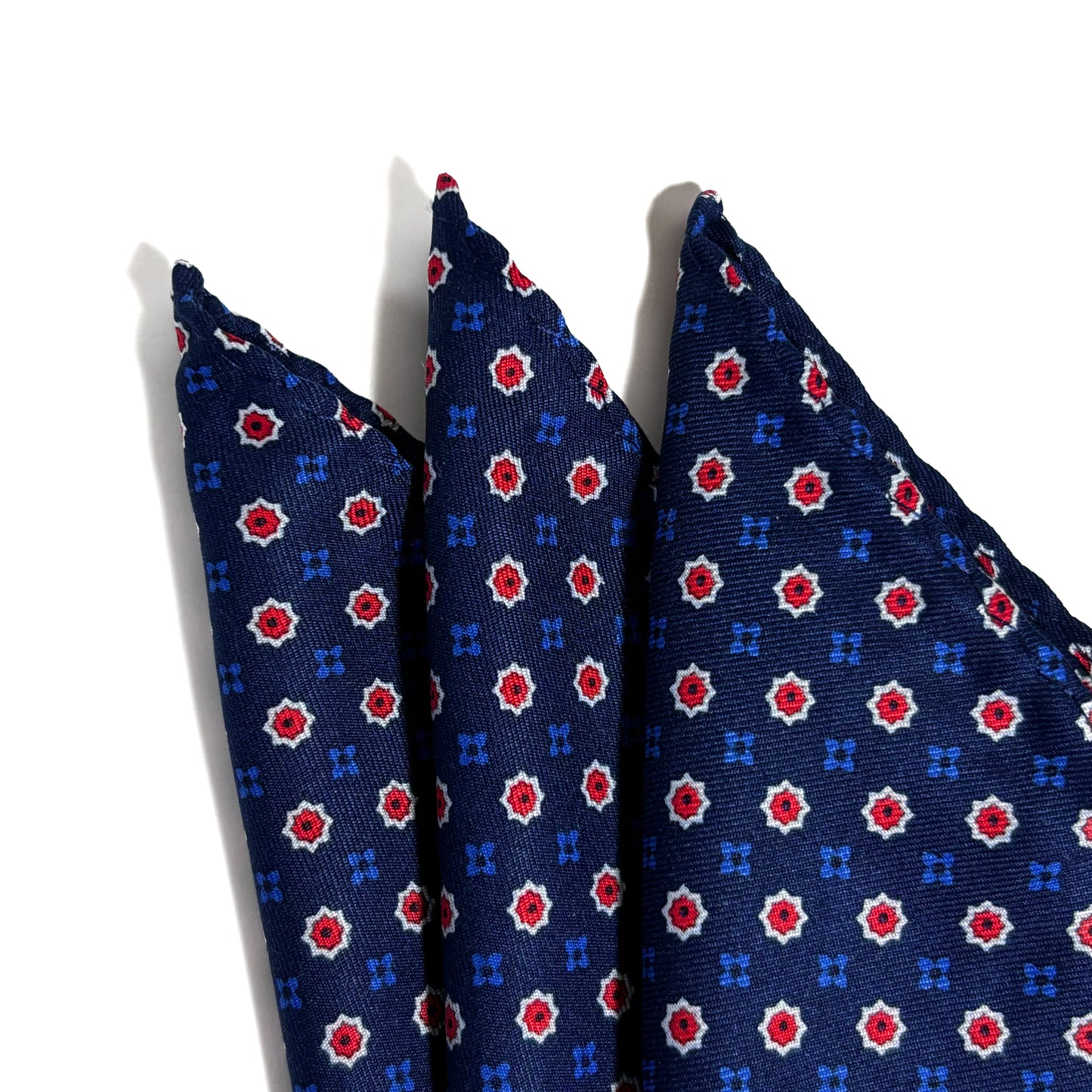 Navy Blue Floral Pocket Square