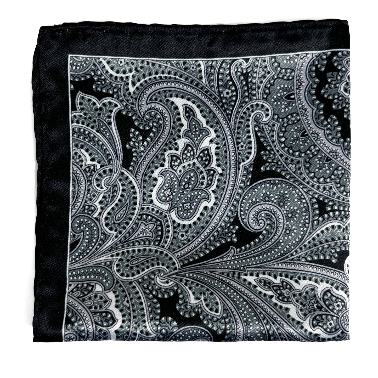 Black Paisley Pocket Square