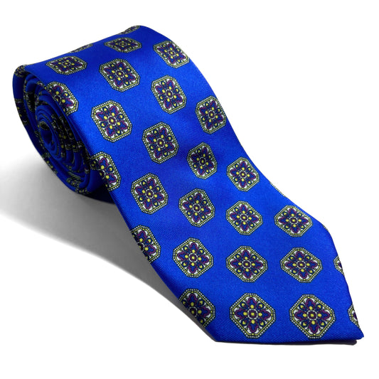 Royal Blue Medallion Printed Tie