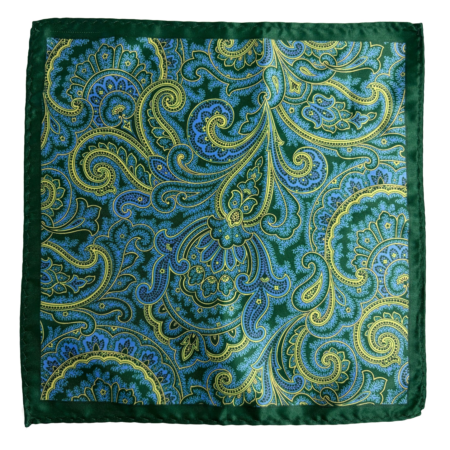 Green Paisley Pocket Square