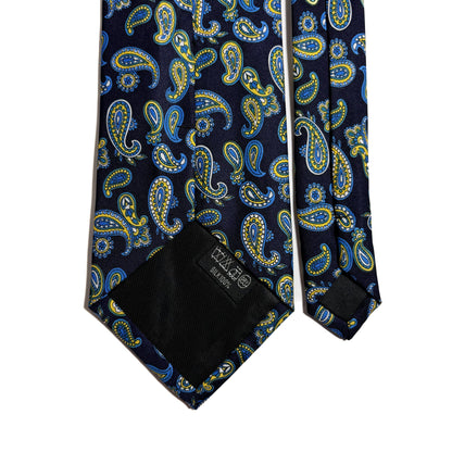 Navy Blue Paisley Silk Tie