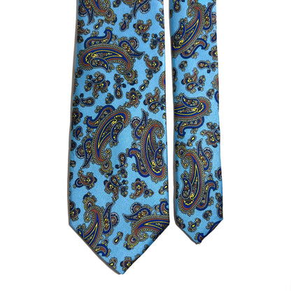 Light Blue Paisley Printed Tie