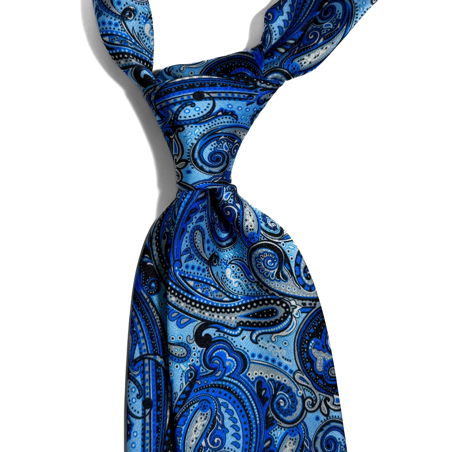 Crashing Waves Blue Paisley Printed Tie