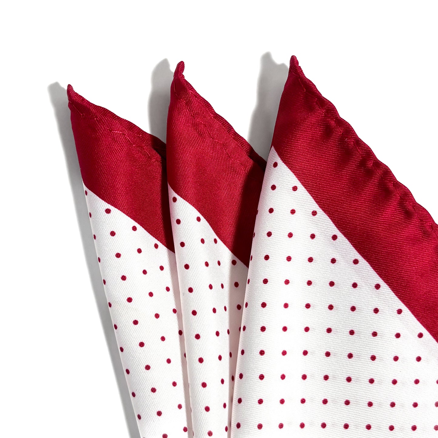 White & Red Polka Dot Pocket Square