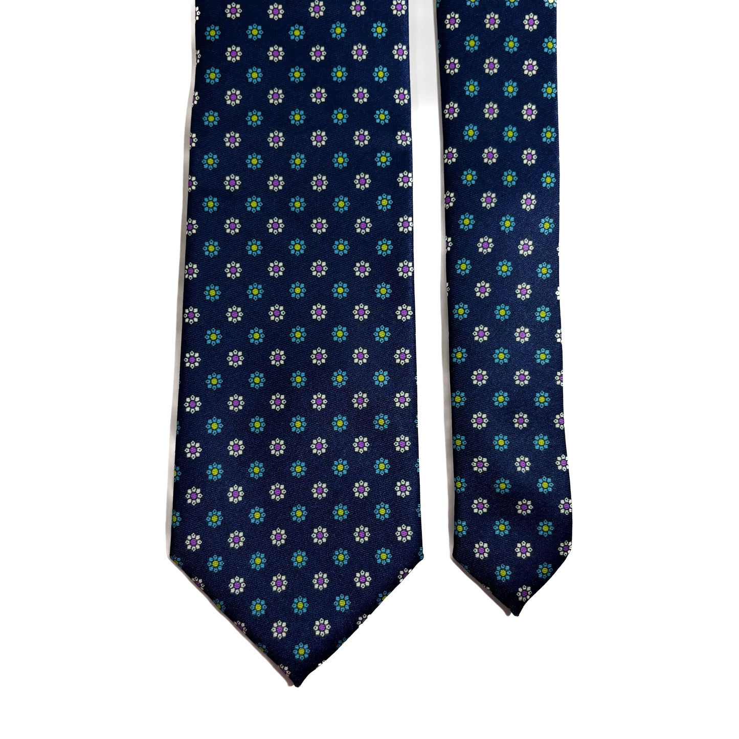 Navy Blue Floral Neats Printed Tie