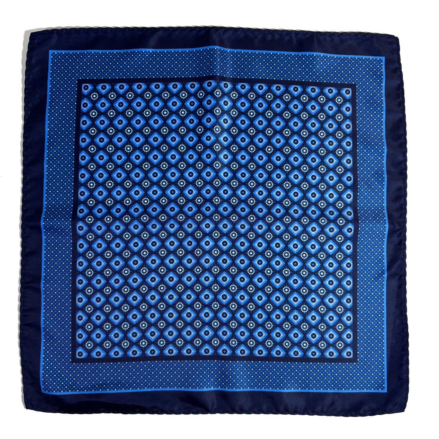 Navy Blue Geometric Pocket Square