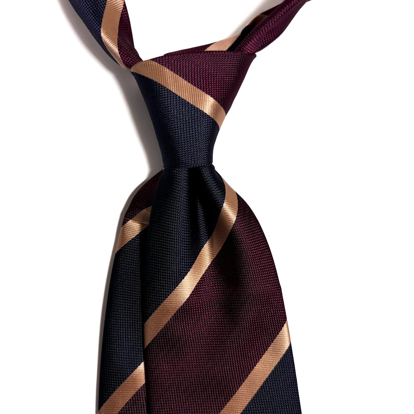 Navy Blue / Burgundy / Gold Striped Tie