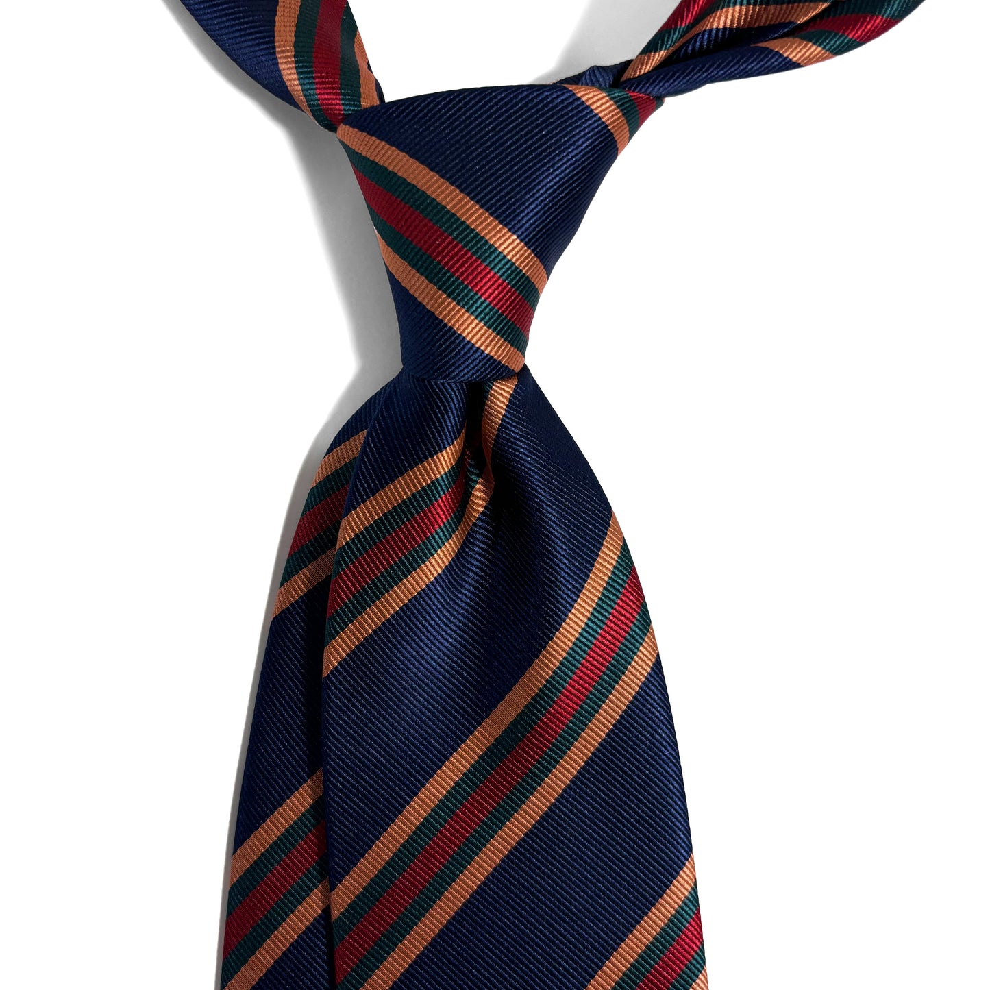 Navy Blue & Gold Striped Repp Tie