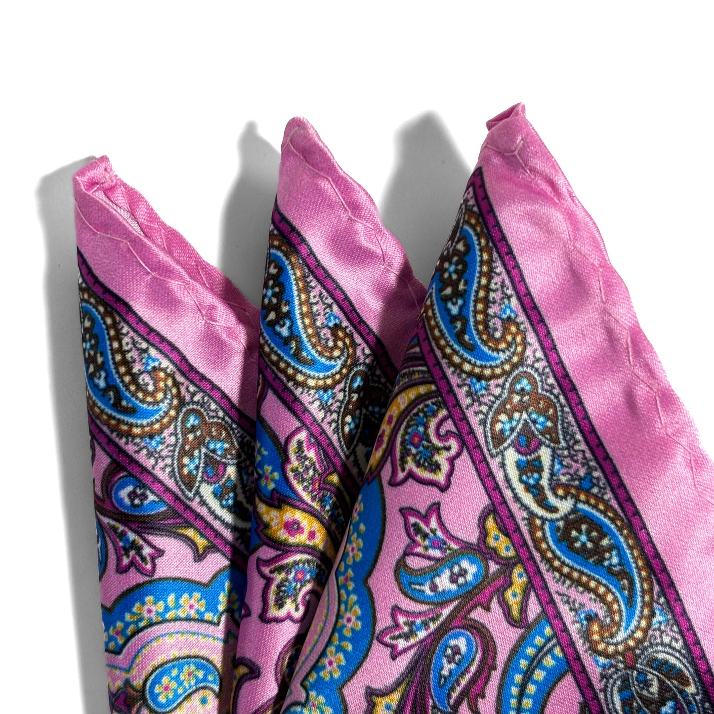 Pink & Blue Paisley Pocket Square