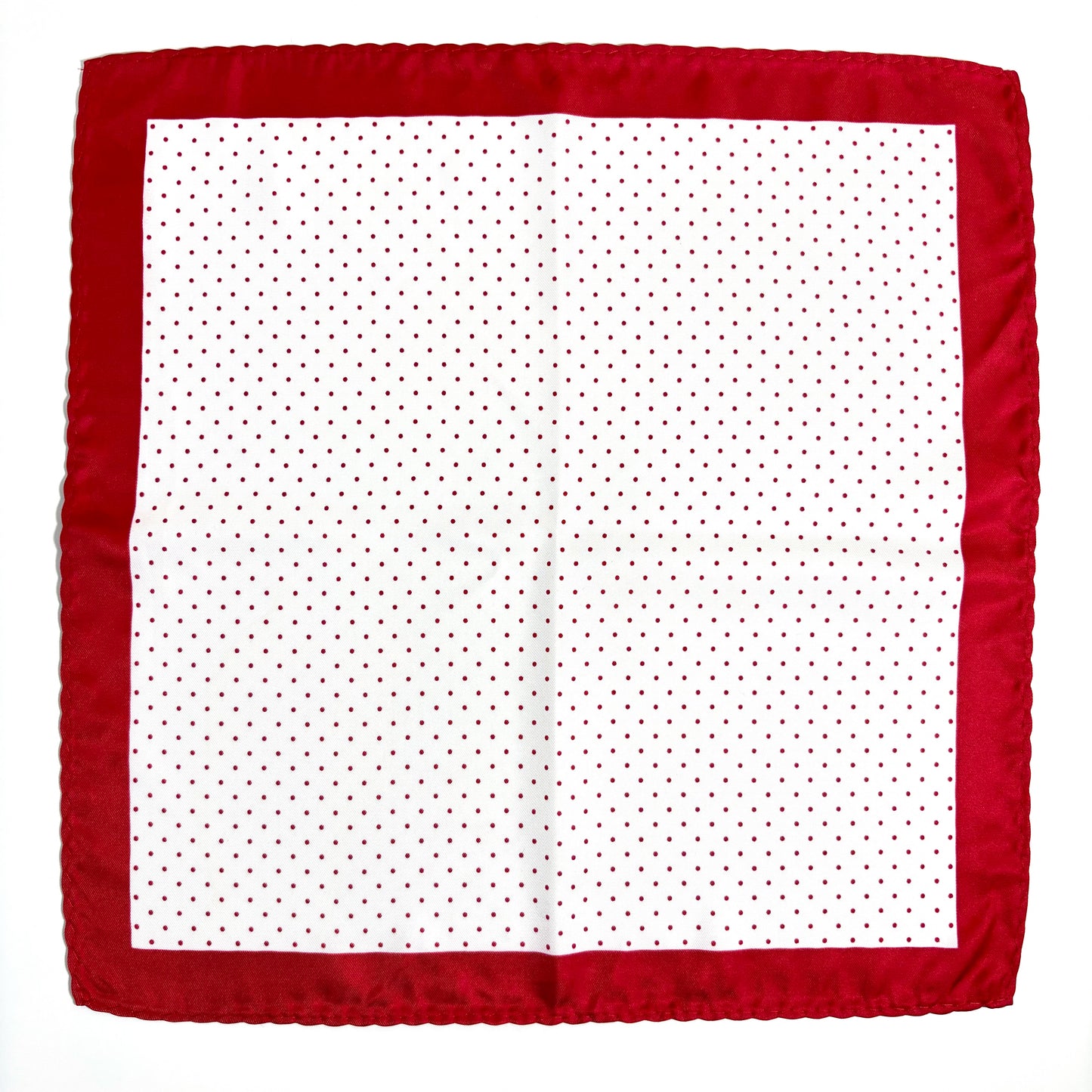 White & Red Polka Dot Pocket Square