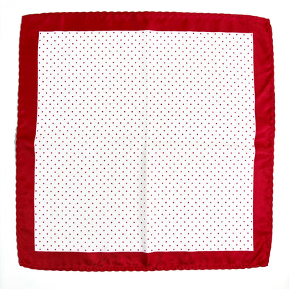 White & Red Polka Dot Pocket Square