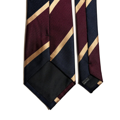 Navy Blue / Burgundy / Gold Striped Tie