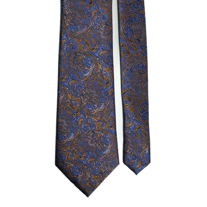Light Blue & Gold Paisley Jacquard Tie