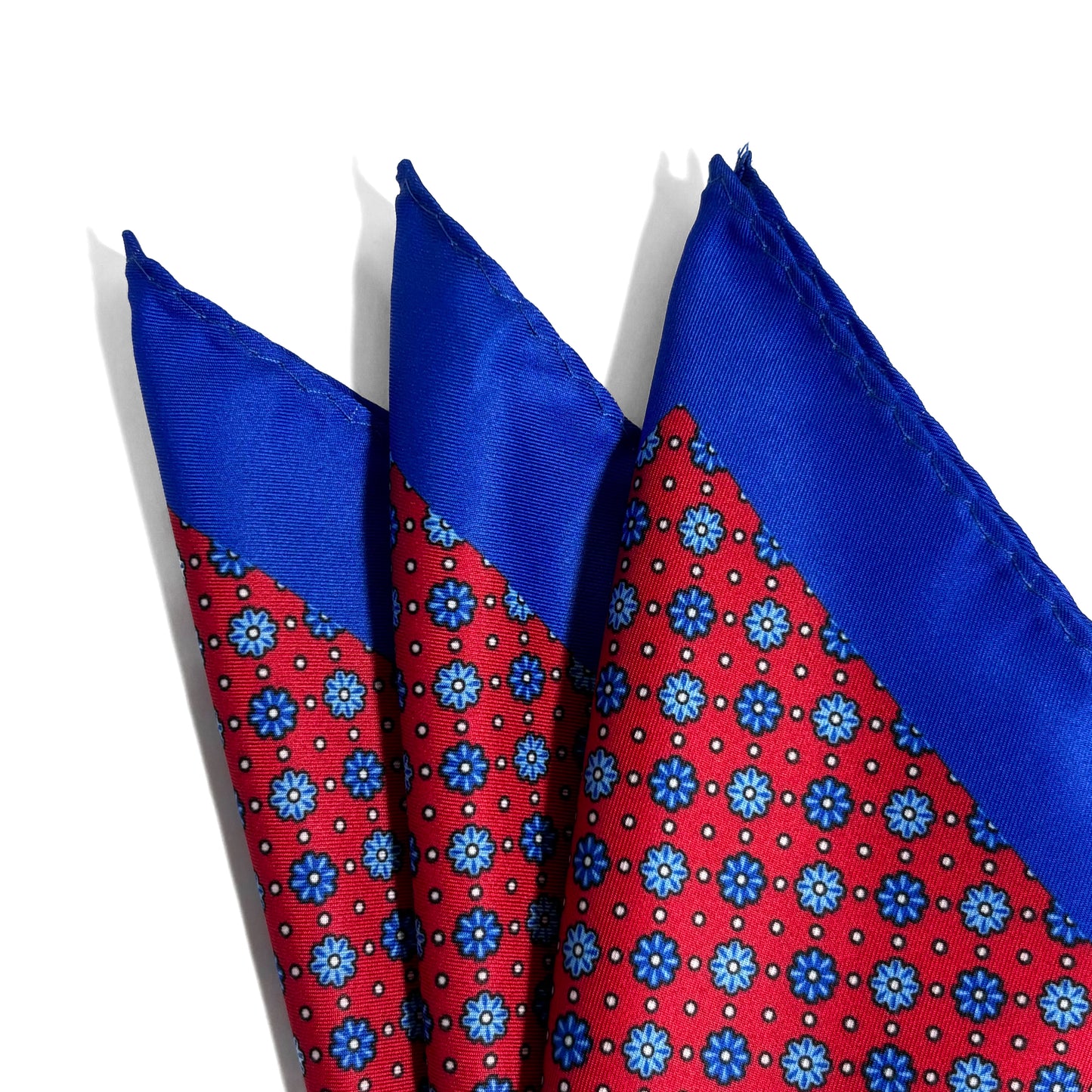 Red & Blue Floral Pocket Square