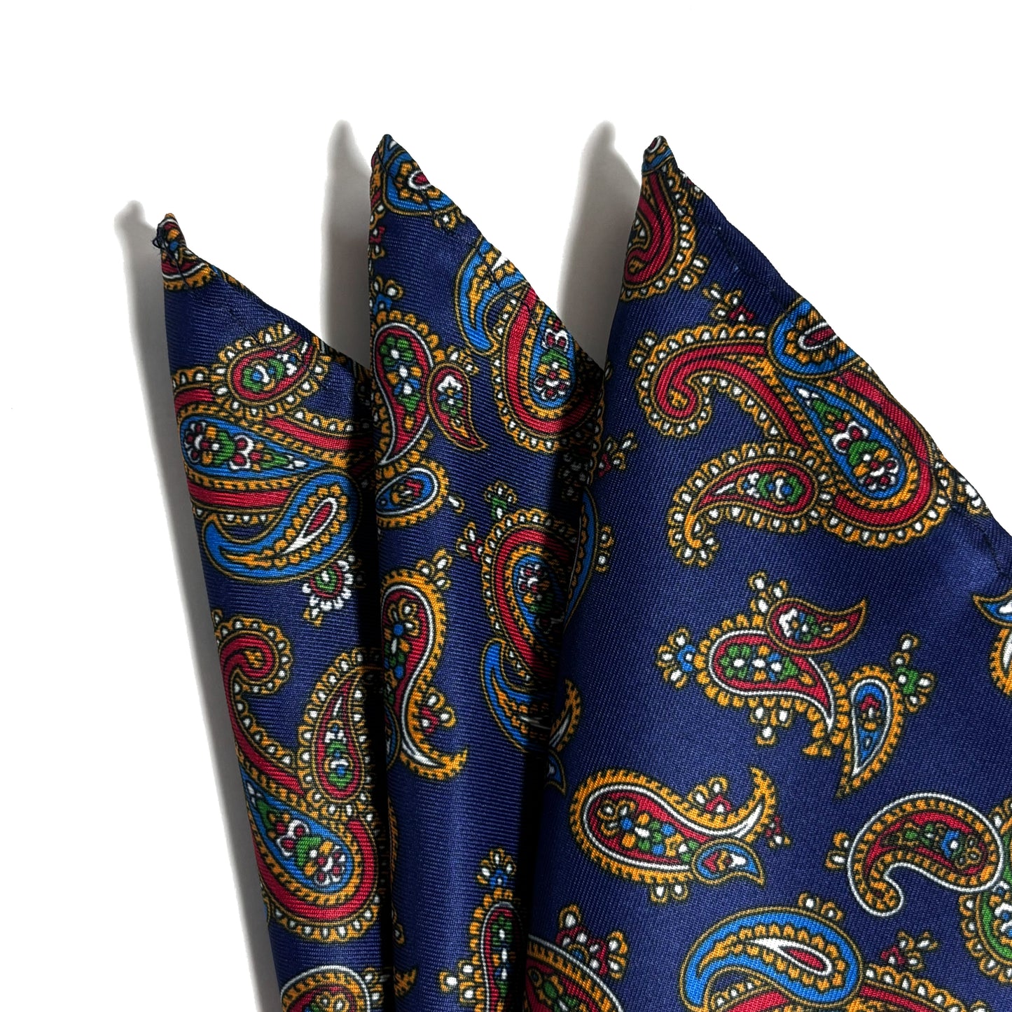 Navy Blue Paisley Pocket Square