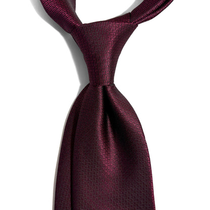 Burgundy Micro-Geometric Jacquard Tie