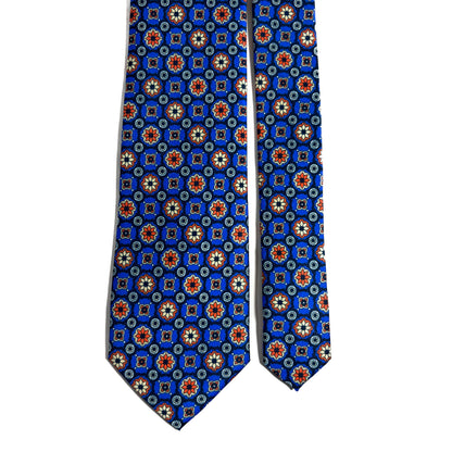 Black & Blue Geometric Printed Tie