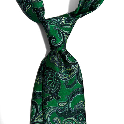Green Paisley Printed Tie