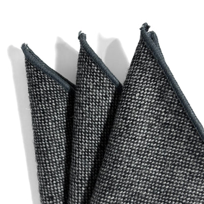 Solid Gray Wool Pocket Square