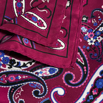 Bordeaux Paisley Pocket Square