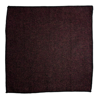 Reddish Brown & Black Wool Pocket Square