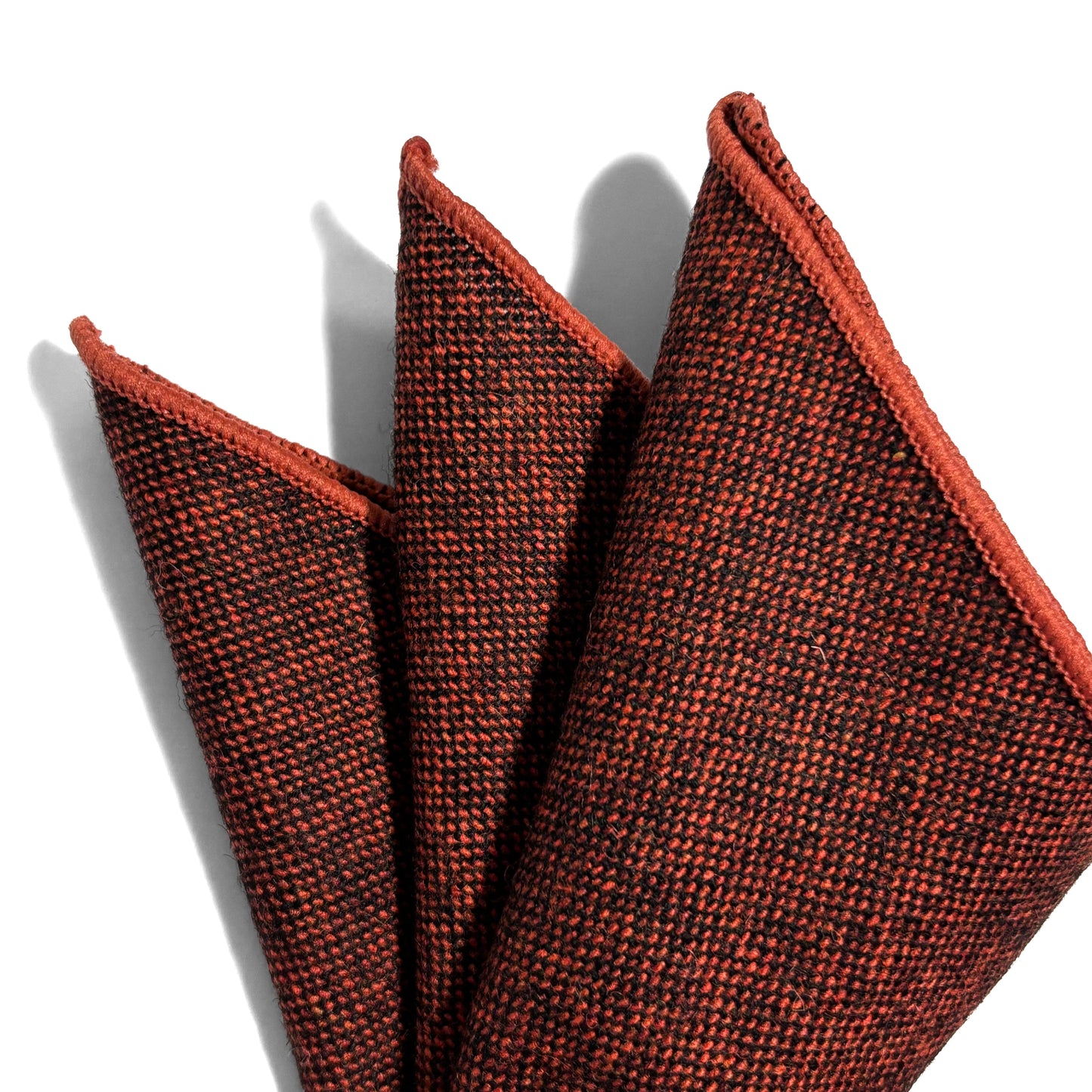 Burnt Orange Wool Pocket Square