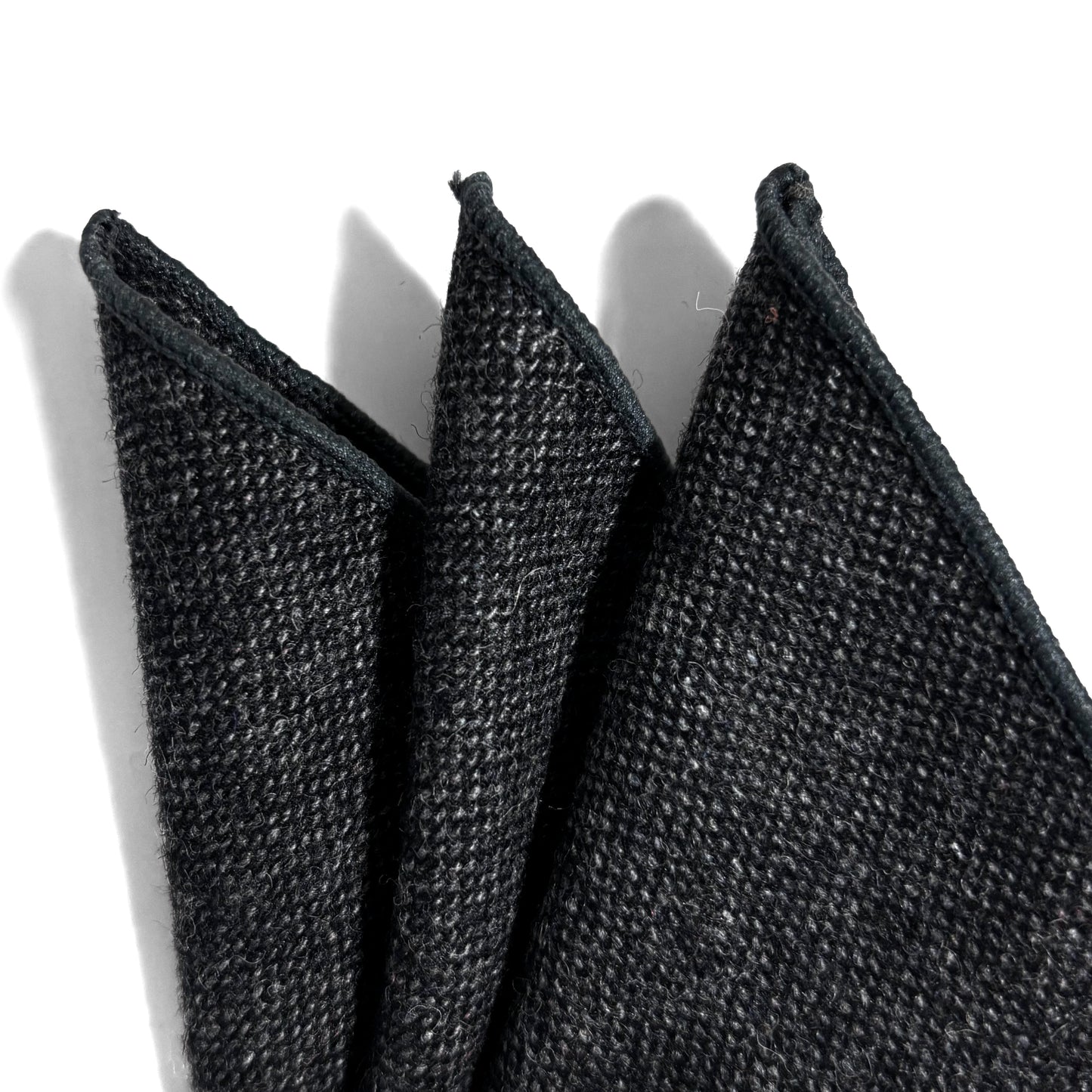 Charcoal Gray Wool Pocket Square