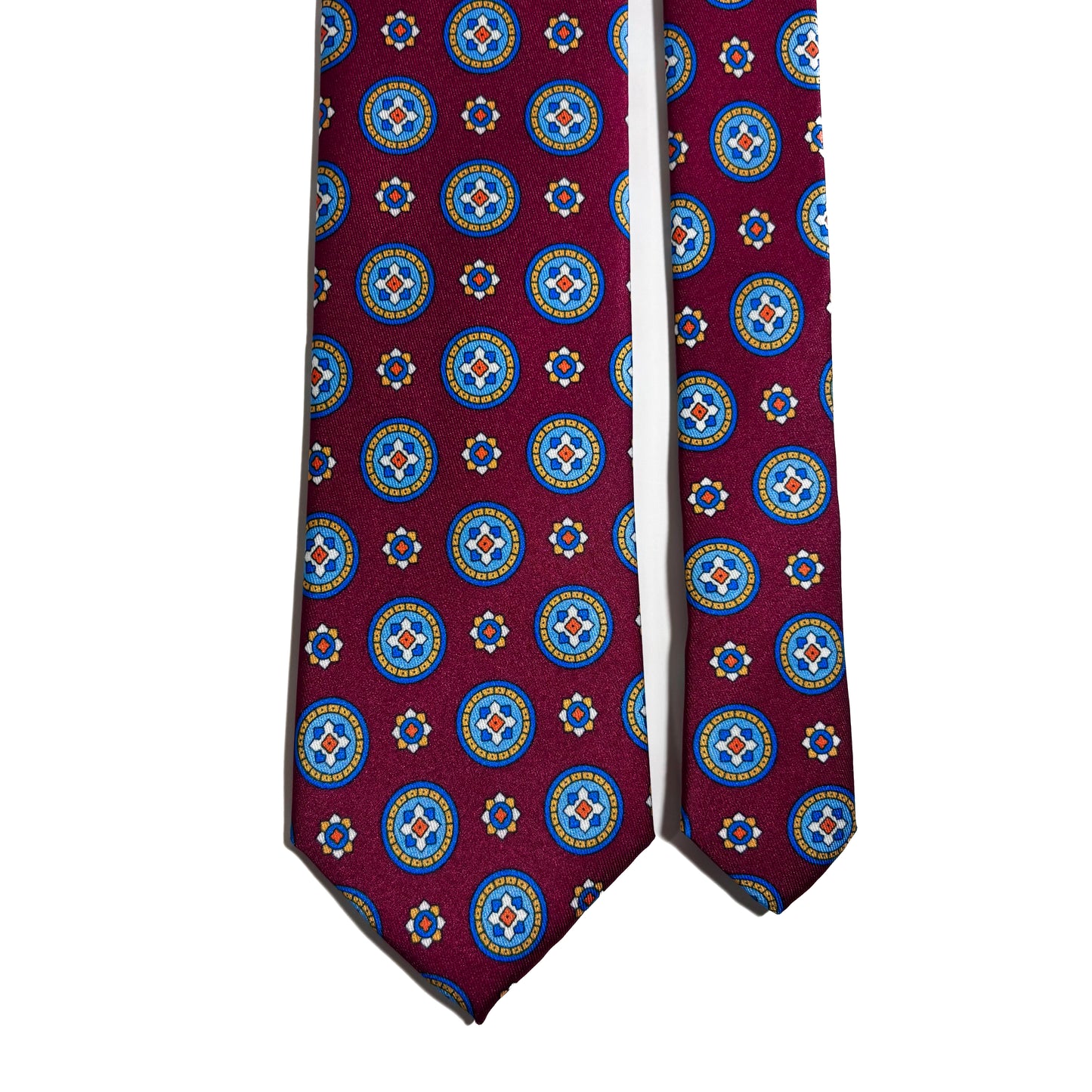 Bordeaux Floral Medallion Printed Tie