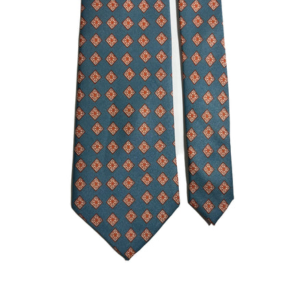 Wide Steel Blue Diamond Printed Tie